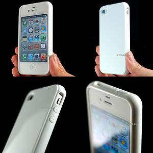 NEW WHITE Soft Flexi TPU Silicon Bumper Case for iPhone 4 4S  