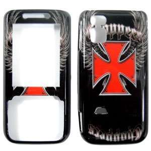  Black with Chrome Red Cross Eagle Wings Choppers Design 