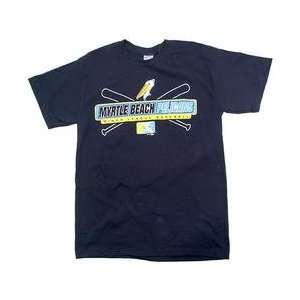 Myrtle Beach Pelicans Bench T Shirt by Bimm Ridder   Navy Medium