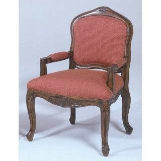 Bernards 7551 French Provencial Pecan Arm Upholstered Chair
