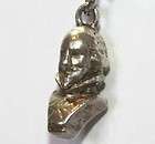 William Shakespeare Bust Vintage Sterling Silver 3D Charm ~Poet 