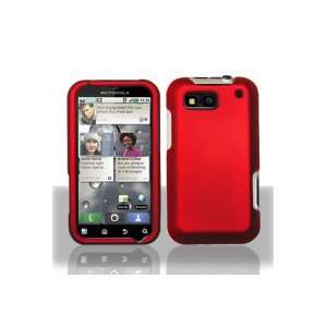  Motorola MB525 DEFY Rubberized Shield Hard Case   Red 