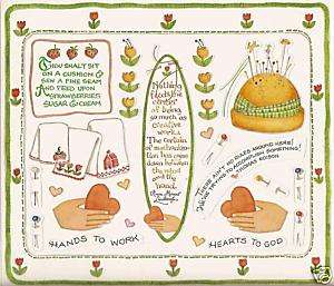 Susan Branch Stickers Sewing Flowers Hand Heart Pins  