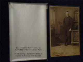 100 Cabinet Card Photo SLEEVES 1.5 Mil ARCHIVAL Quality  