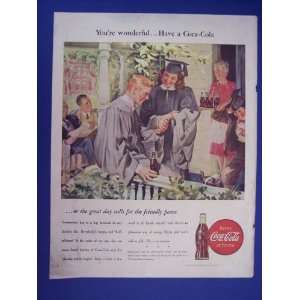 Coca Cola (great day on porch),print Ad, 40s Vintage Magazine Print 