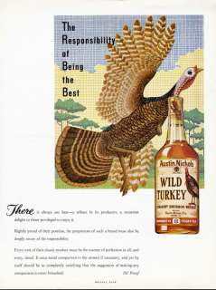 WILD TURKEY Bourbon Whiskey Ad   1965  
