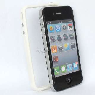 Bumper Frame Case Skin Cover for Apple iPhone 4S White 4S W/Side 