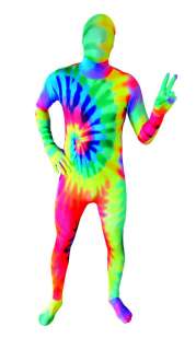 60s Hippie Tie Dye Morphsuit Size L Large Costume NEW  