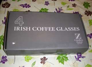 NIB Set of four 8 ½ OZ Irish Coffee Glasses Cristallerie Zwiesel 