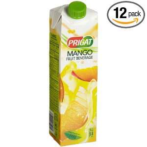 Prigat Mango Fruit Beverage, 33.8 Ounce Aseptic Cartons (Pack of 12 