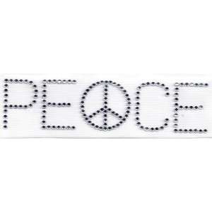   PEACE in Rhinestone Crystals/Patriotic/Words/Sayings 