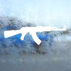 AK 47 Assault Rifle White Decal Army Military Car White Sticker
