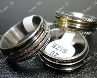 wholesale jewelry mixed lots 50pcs Rotatable stainless steel rings 