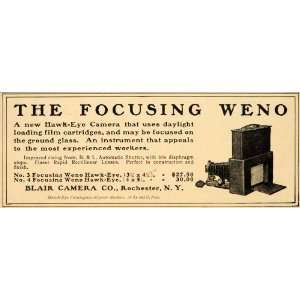 1902 Ad Focusing Weno Blair Camera Company Hawk Eye 