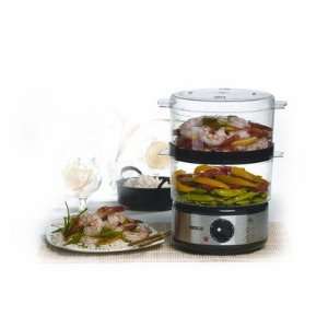  Two Tray Food Steamer w/ Rice Bowl