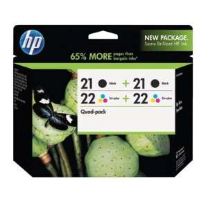  HP 21/22 (CD946FN#140) Ink Cartridge Quad Pack 