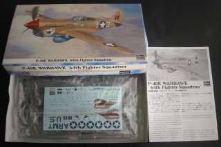 HASEGAWA P 40K WARHAWK 64th Fighter Squadron 1/48 Model Kit #09753 