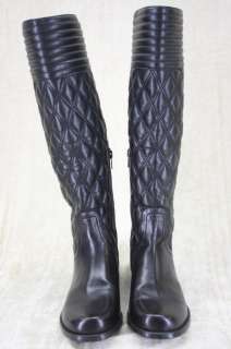 Stuart Weitzman Clute Black Quilted Leather boots Size 5 $575 New Knee 