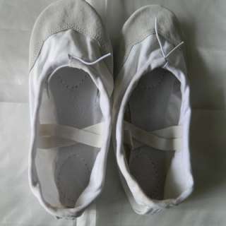 White Kids Girls Children Ballet Dance Slippers Shoes U.S. Size 8 12.5 