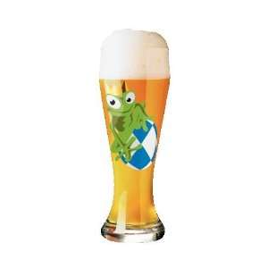  Weizen Beer Glass, Green Frog, Designer Color Enamel w 