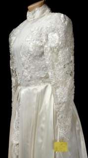 Beautiful Andre Van Pier Satin & Lace Wedding Dress, 10  