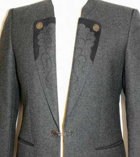 GRAY ~ WOOL Men German Western Suit JACKET Coat 40 M  