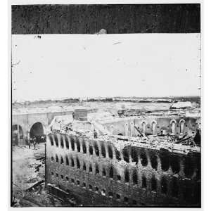  Civil War Reprint Fort Morgan, Alabama. Ruins of fort.