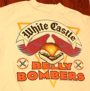 Rare Vintage 1989 White Castle Belly Bombers T Shirt XL  