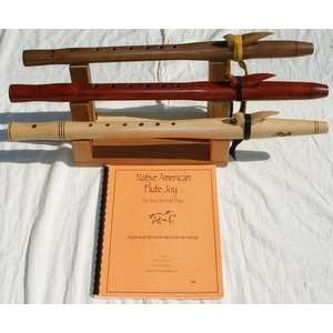   Flutes by Chris Ti Coom with Triple Rack & Book Musical Instruments