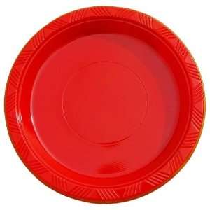 Red plastic plates 