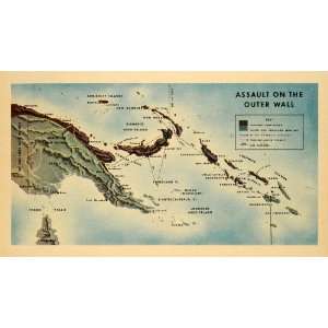  1943 Print Map Assault New Guinea Papua Dampier Strait 