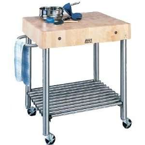 Stainless Steel Portable Butcher Block Cart   30 D x 24 W   CUCD15 