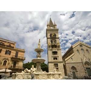  Orione Fountain, Clock Tower and Duomo, Messina, Sicily 