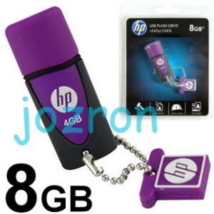 HP v245L 8GB 8G USB Flash Pen Drive Rubber Disk Purple  