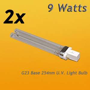 2pcs 9W 9 WATT UV UVC PL S9/TUV G23 Base Light Bulb  