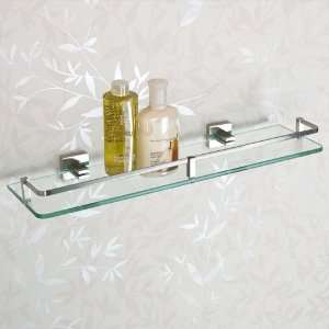  Albury Collection Tempered Glass Shelf   Brushed Nickel 