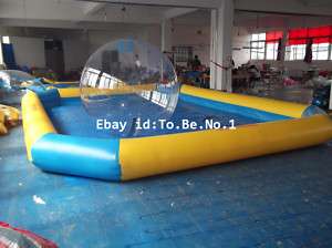 CE 6.5*6.5m pool and 4 tizip zipper water walking ball  