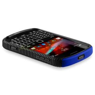   Blue Hard Case+Privacy SP+Cable+Charger For BlackBerry Bold 9900 9930