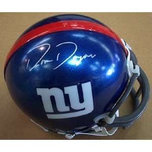 Ron Dayne Autographed / Signed Giants Mini Helmet Sports 