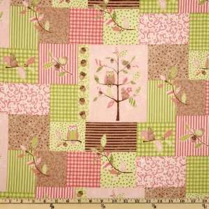  44 Wide Owl Tree Nursery Owl Tree Patch Pink Fabric By 