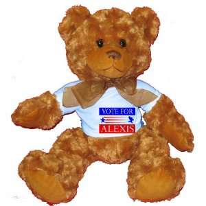  VOTE FOR ALEXIS Plush Teddy Bear with BLUE T Shirt Toys 