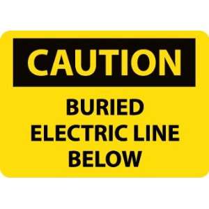 C426RB   Caution, Buried Electric Line Below, 10 X 14, .050 Rigid 