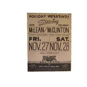  Don McClean Delbert McClinton Concert Poster Everything 