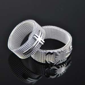 Classic Stainless steel chain cross and scorpion rings A51  