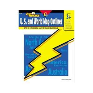  Power Practice U.S. and World Map Outlines Toys & Games
