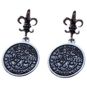  New Orleans Water Meter Dangle Earrings Jewelry