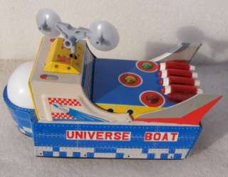 UNIVERSE BOAT ME 767 CHINA TIN TOY BUMP N GO ACTION  
