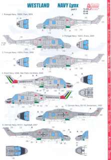 Authentic Decals 1/72 WESTLAND LYNX Navy Helicopter  