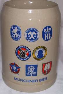 Munchner Bier~Gerz~Beer Mug~Stein~Ceramic~West Germany  