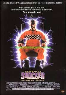 SHOCKER MOVIE POSTER 1 SIDED WES CRAVEN 1989 HORROR  